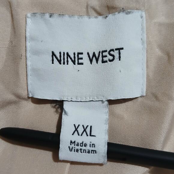 Nine West XXL Moto Jacket Elastic Hem Cream Windbreaker Lightweight Full-Zip - Picture 2 of 11